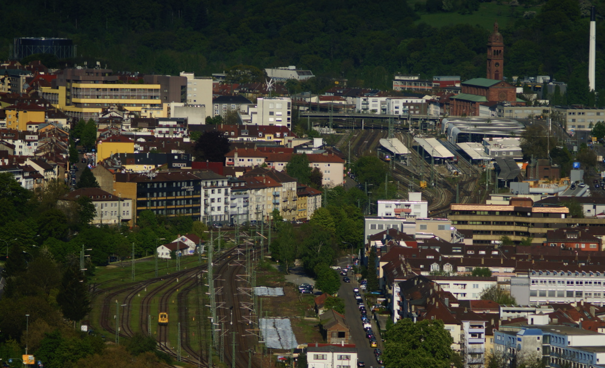 Württembergischer Bahnhof von Wallberg 2016 - Luftbild der Bahnhofsanlage und Stadtentwicklung
